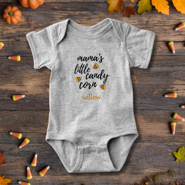 Cute Mama's Little Candy Corn Girl Baby Bodysuit (Add your little candy corn's name)
