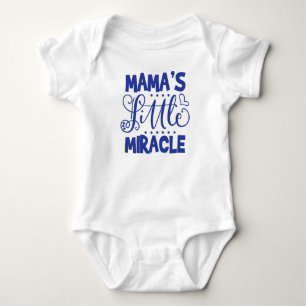 Cute Mama's Little Miracle Typography Baby Bodysuit