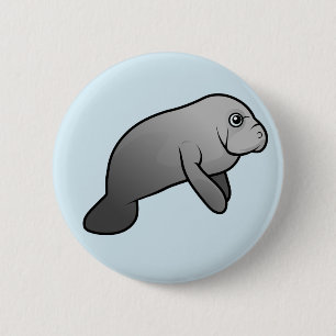 Cute Manatee 6 Cm Round Badge