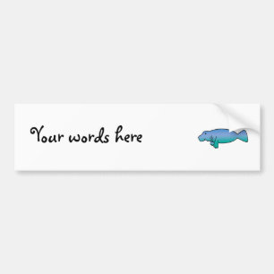 Cute manatee bumper sticker