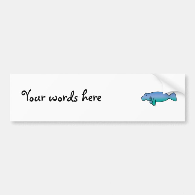 Cute manatee bumper sticker (Front)