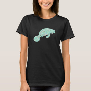 Cute Manatee Sea Cow Daisy Flower Print For Women  T-Shirt