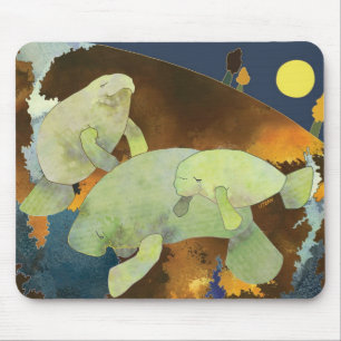 Cute Manatees Mouse Pad