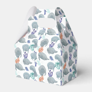 Cute Manatees With Bubbles Pattern Favour Box