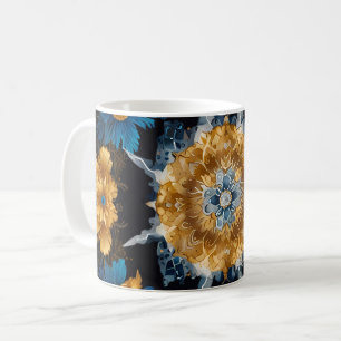 Cute Mandala Design on black with Gold & Silver  Coffee Mug