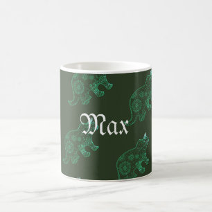 Cute Mandala Dinosaur, Name Mug