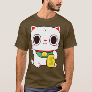 Cute Maneki Neko Fortune Money Cat T-Shirt