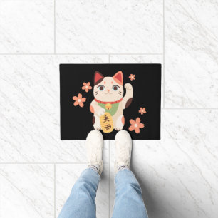 Cute Maneki Neko Lucky Cat Doormat