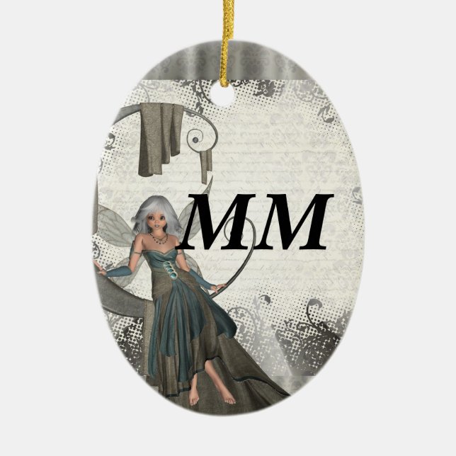 Cute manga fairy ceramic tree decoration (Front)