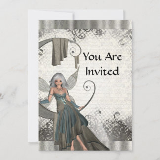 Cute manga fairy invitation