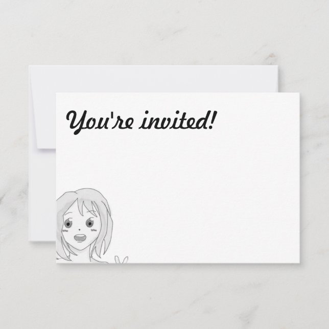 Cute manga invitation card (Front)