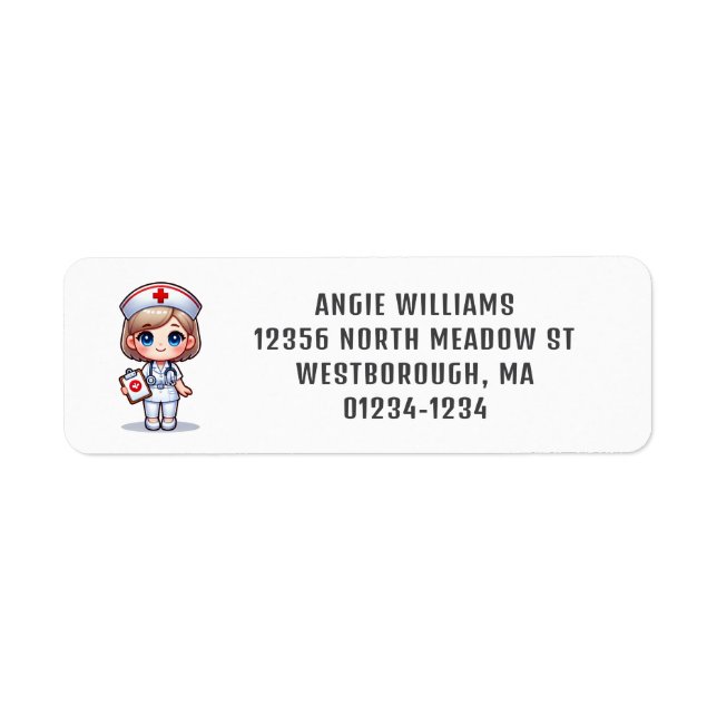 Cute Manga Nurse Red Hair Blue Eyes Custom (Front)