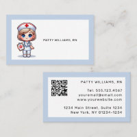 Cute Manga Nurse with Blonde Hair QR Code