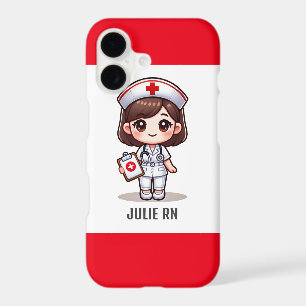 Cute Manga Nurse with Brown Hair Brown Eyes Custom