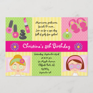 Cute Manicure Spa Birthday Party Invitation
