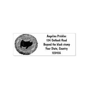 Cute manta ray and bubbles cartoon illustration self-inking stamp