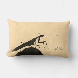 Cute Mantis Insect Silhouette Throw Pillow
