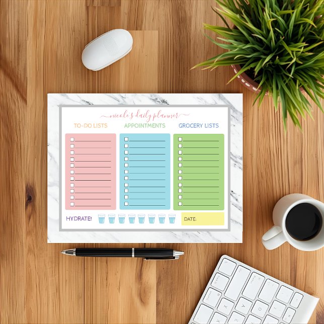 Cute Marble Daily Planner Notepad (Creator Uploaded)