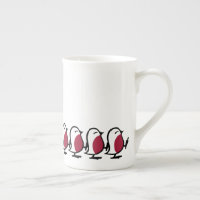 Cute Marching Robins Simple Bird Line Drawing