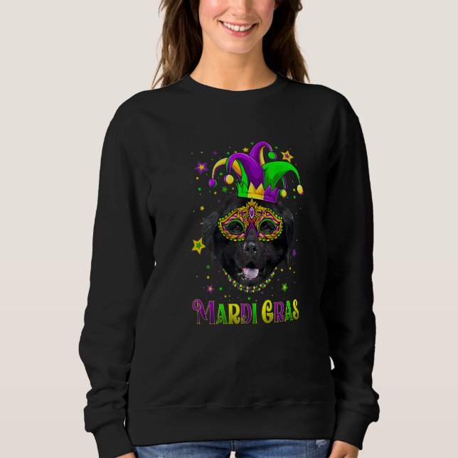 Cute Mardi Gras Carnival Newfoundland Dog Mardi Gr Sweatshirt (Front)