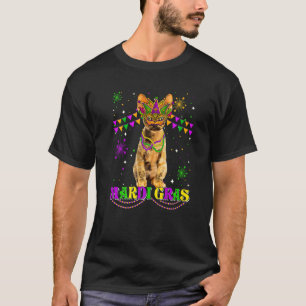 Cute Mardi Gras Cat Devon Rex Mask Beads Festival T-Shirt