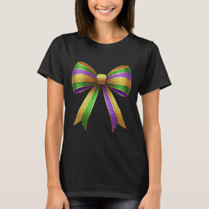 Cute Mardi Gras Fat Coquette Bow Tuesday Kids Girl T-Shirt