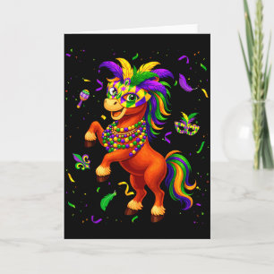 Cute Mardi Gras Horse Lovers Fat Tuesday New Orlea Card