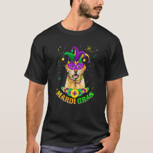 Cute Mardi Gras Labrador Dog Dad Dog Mom Mask Bead T-Shirt