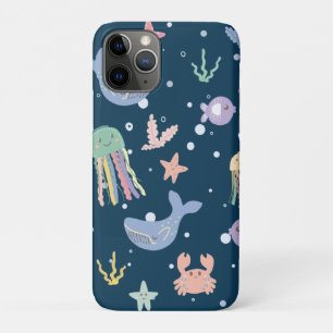 Cute Marine Life Seamless Pattern Case-Mate iPhone Case