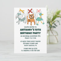 Cute Marionettes Puppet Show Themed Kids Birthday