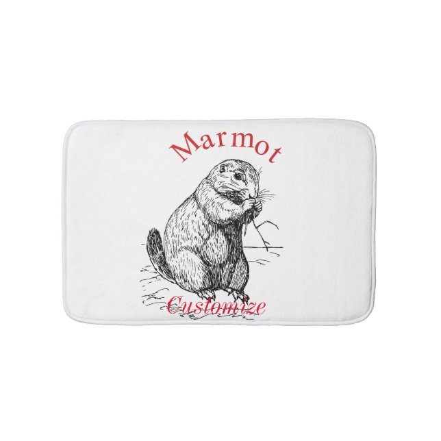 Cute Marmot Animal Thunder_Cove Bath Mat (Front)