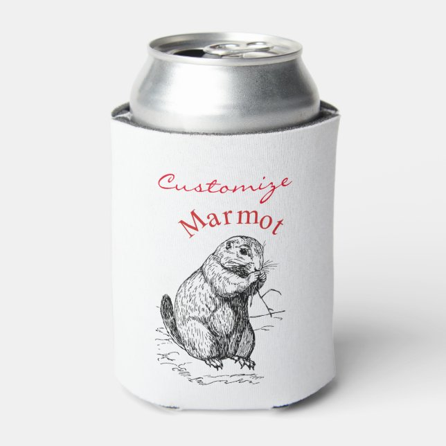 Cute Marmot Animal Thunder_Cove Can Cooler (Can Front)