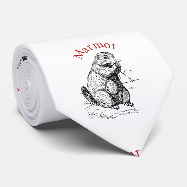 Cute Marmot Animal Thunder_Cove Tie (Rolled)