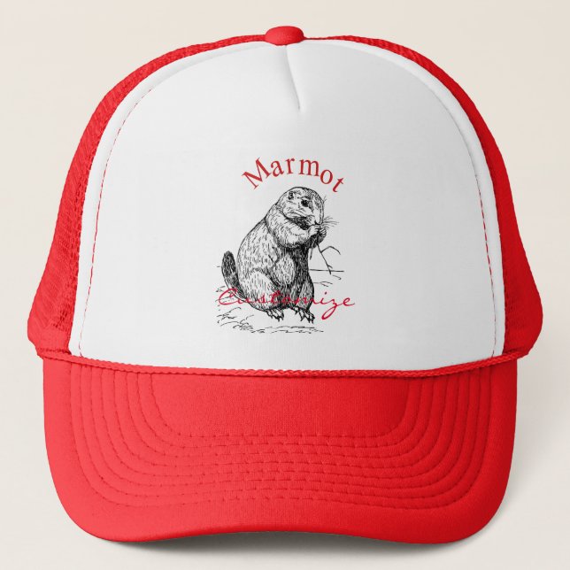 Cute Marmot Animal Thunder_Cove Trucker Hat (Front)