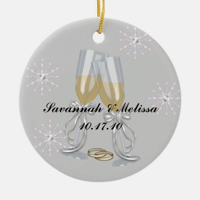 Cute Married; Our First Christmas Ceramic Tree Decoration (Front)