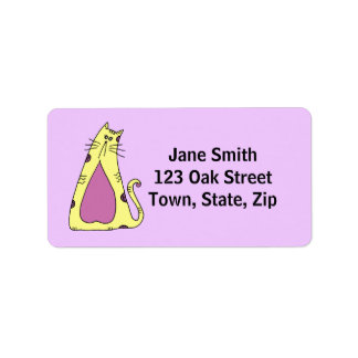 Cute Marshmallow Cat Address Label