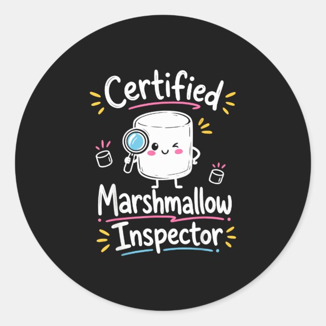 Cute marshmallow lover  classic round sticker (Front)