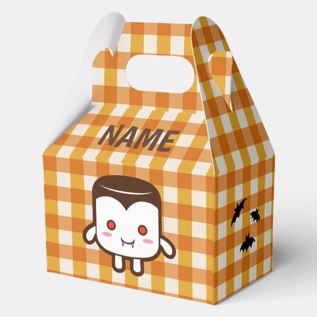 Cute marshmallow vampire favour box (Back)