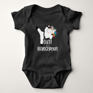 Cute Martial Arts Dangerous Unicorn Karate Baby Bodysuit
