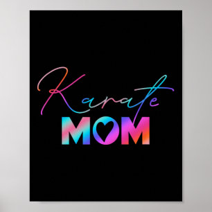 Cute Martial Arts Mother's Day Rainbow Karate Mum Poster
