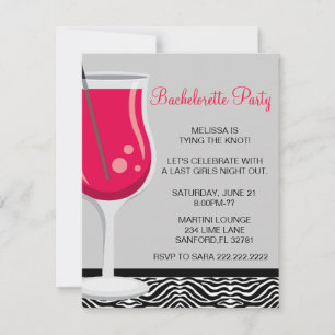 Cute Martini Bachelorette Party Invitation