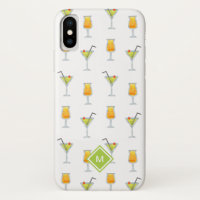 Cute Martinis and Cocktails Pattern with Monogram