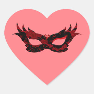 Cute Masquerade Mask Heart Sticker