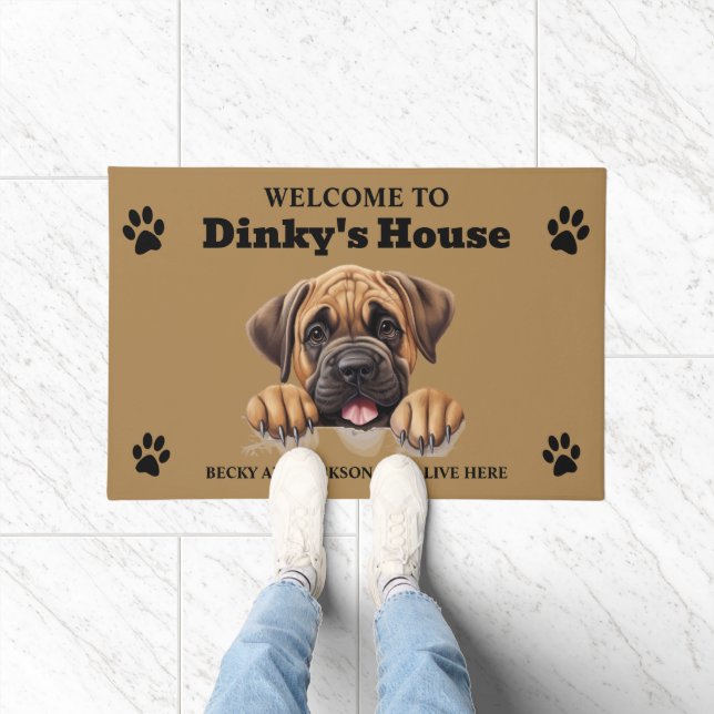 Cute Mastiff Dog Photo Doormat (Indoor)