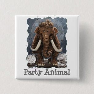 Cute Mastodon 15 Cm Square Badge