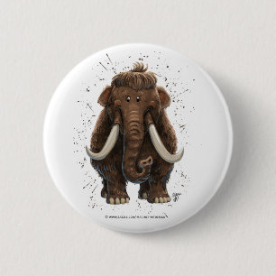 Cute Mastodon 6 Cm Round Badge