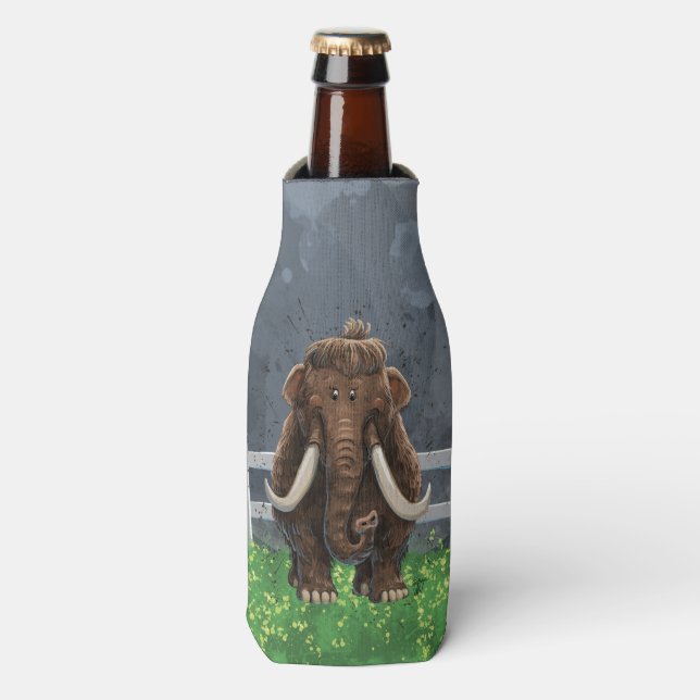Cute Mastodon Bottle Cooler (Bottle Front)