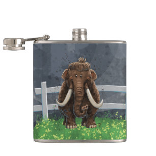 Cute Mastodon Hip Flask