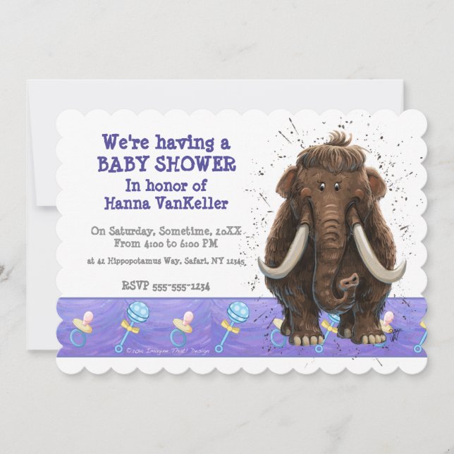 Cute Mastodon Invitation (Front)
