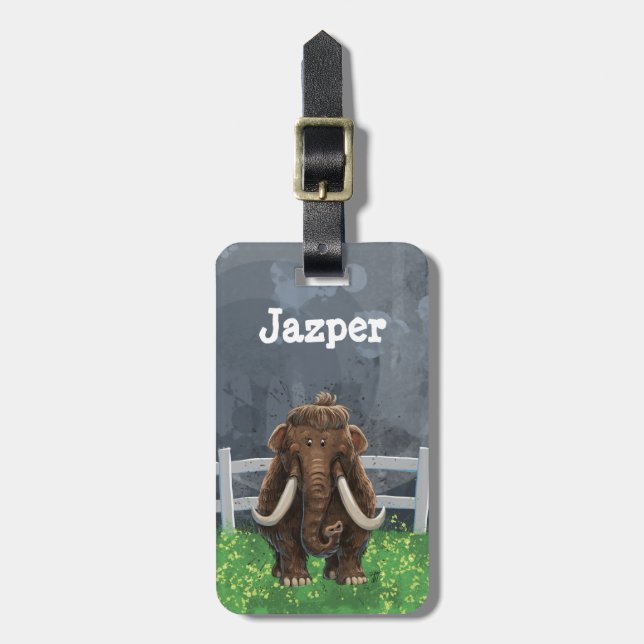 Cute Mastodon Luggage Tag (Front Vertical)